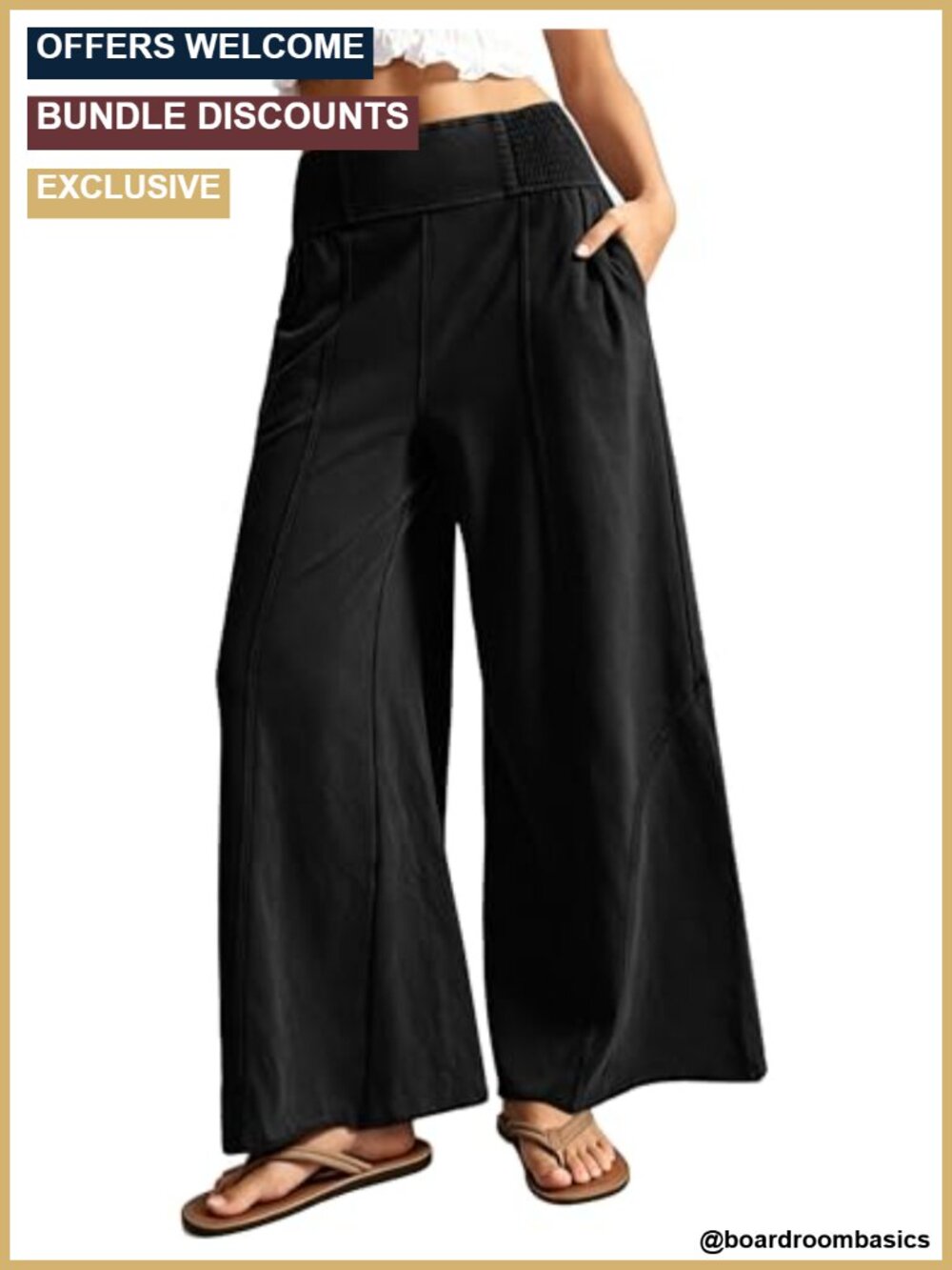 Womens Wide Leg Faux Suede Pants High Waist Palazzo Trousers Casual